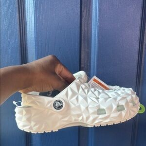 White Textured Water Shoes with Sculpted Design